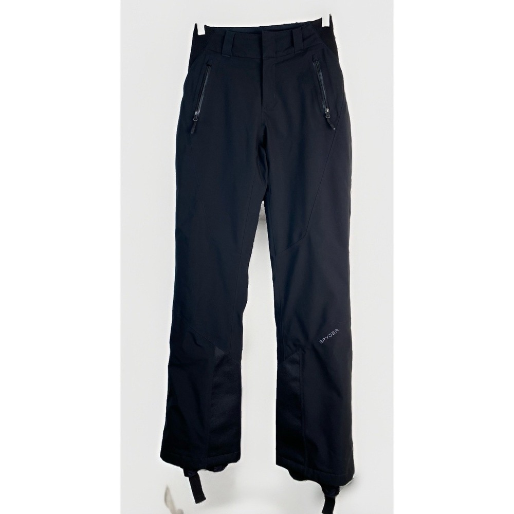 Spyder Women's 0 Black Elastic Waist Insulated Gore-Tex Ski Snowboarding Pants